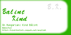balint kind business card